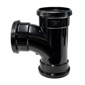 110mm-Push-fit-Soil-90-degree-triple-socket-tee-branch-black-Competa-5