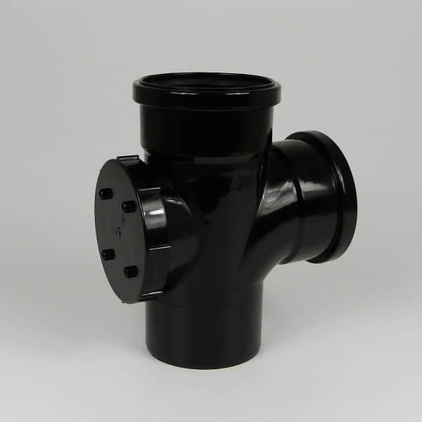 110mm-pushfit-soil-double-socket-access-branch-black-speedyplastics