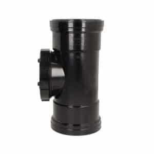 kayflow-110mm-soil-access-pipe-double-socket-black