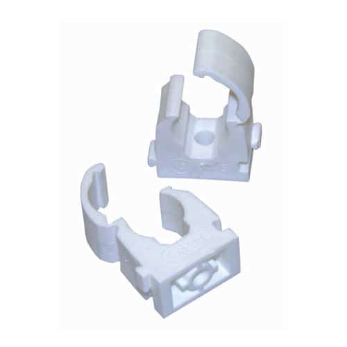 Plastic Single Hinged Pipe Clip  white Size 15mm