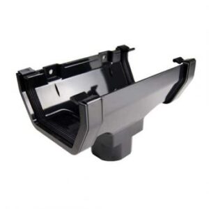 Black Square Line Guttering 114mm