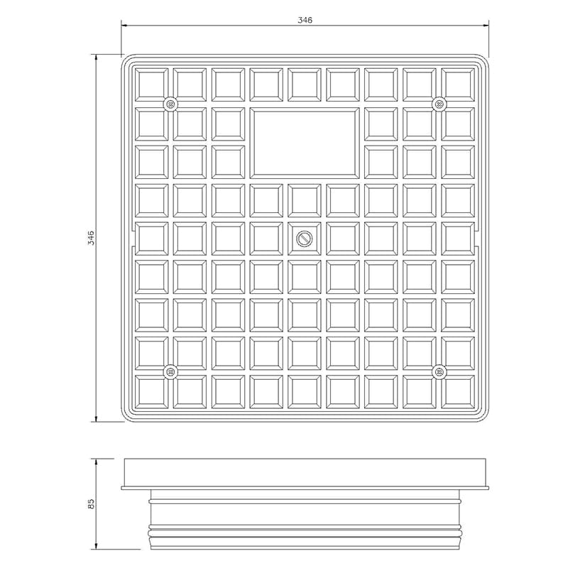 thumbnail image 2 of Floplast D830 Square Sealed Plastic Screw Down Cover For Manhole Chamber Drain (340mm) 2 of 5
