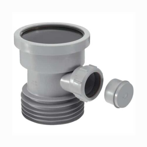 McAlpine DC1GRBO Soil Pipe Drain Connector c/w 40mm Boss Inlet Grey