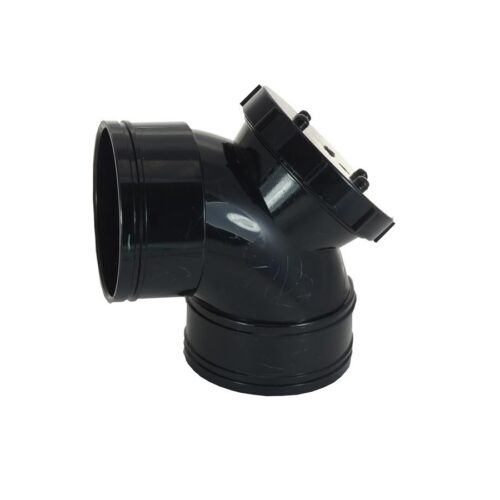 110mm Solvent Weld Soil 92 degree S/S Access Bend Black Speedy Plastics