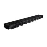 Polydrain Low Flow Channel Drain x 1m Black PP Grate