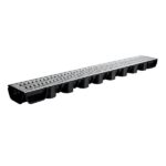 Polydrain Low Flow Channel Drain x 1m Black Galvanized Grate