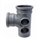 110mm Push-Fit Soil 90d D/Socket Tee Branch 4 Boss Light Grey