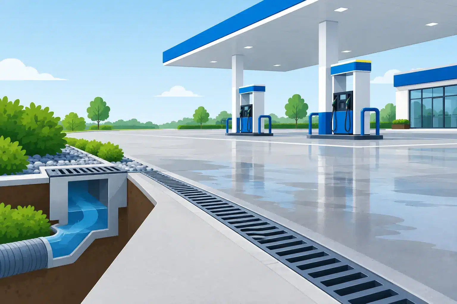 Forecourt Drainage Design for Safe Clean Sites Forecourt Drainage Design for Safe Clean Sites